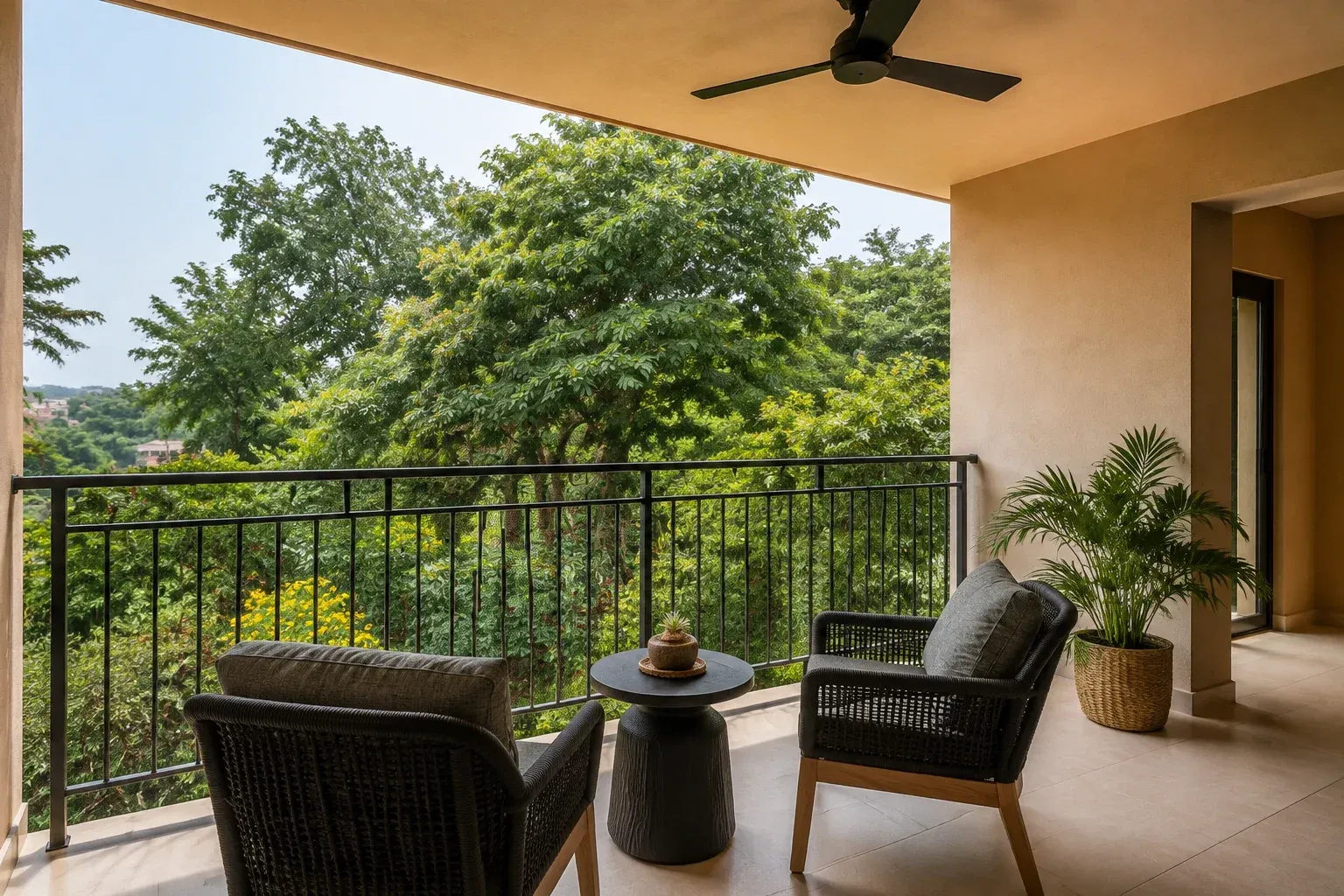 Kololo Court Apartment A2 covered balcony